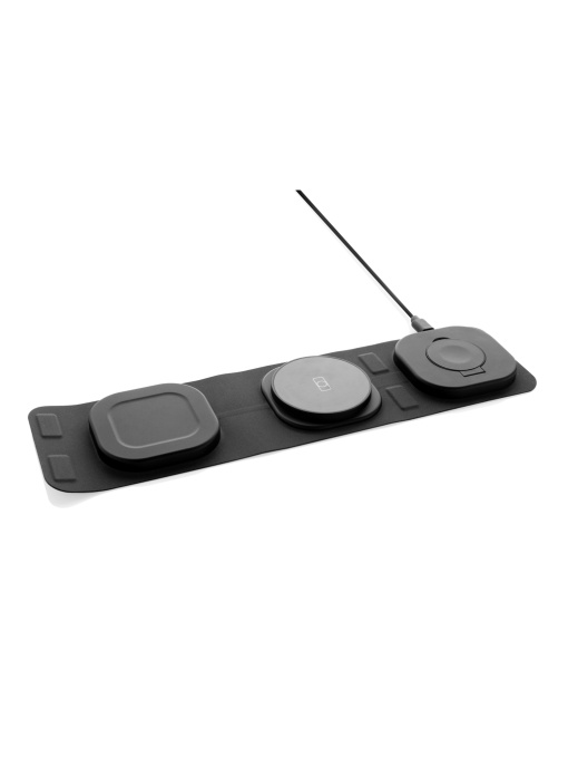 XD™ Swiss Peak încărcător wireless de voiaj 3-în-1 15W din plastic reciclat RCS