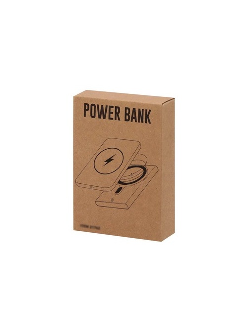 AX™ Power bank din aluminiu reciclat magnetic wireless 5000 mAh, încărcător wireless 15W