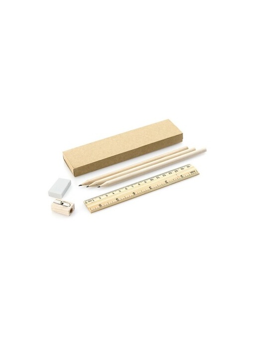 AX™ School set, pencil case, 3 pencils, ruler, eraser and pencil sharpener