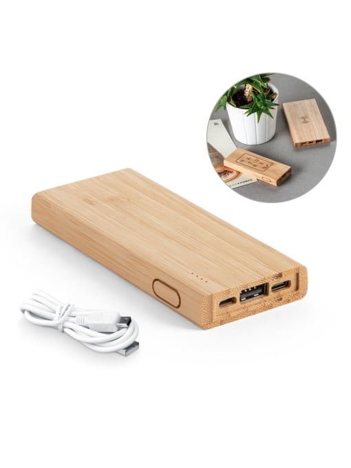 hi!™ KOHN Power bank 5.000 mAh din bambus - Img 1