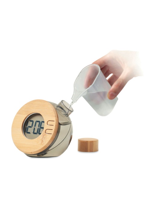 MO™ Droppy lux – Ceas alimentat cu apă, bambus