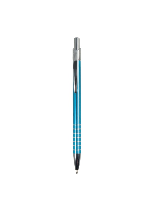 ON™ Aluminium snap pen with coloured barrel and ring-decorated grip