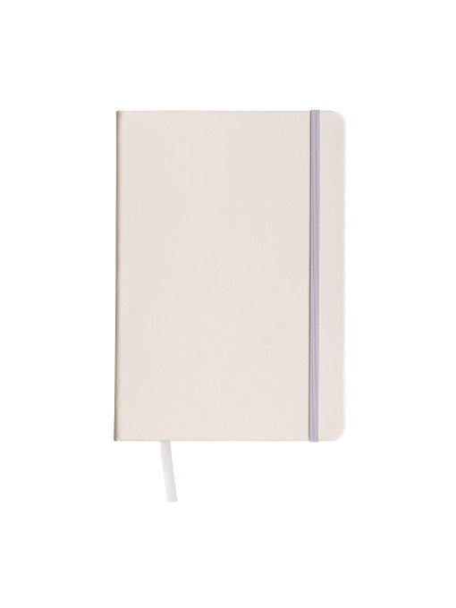 ON™ PU notebook with coloured elastic, squared sheets (80 pages), satin bookmark