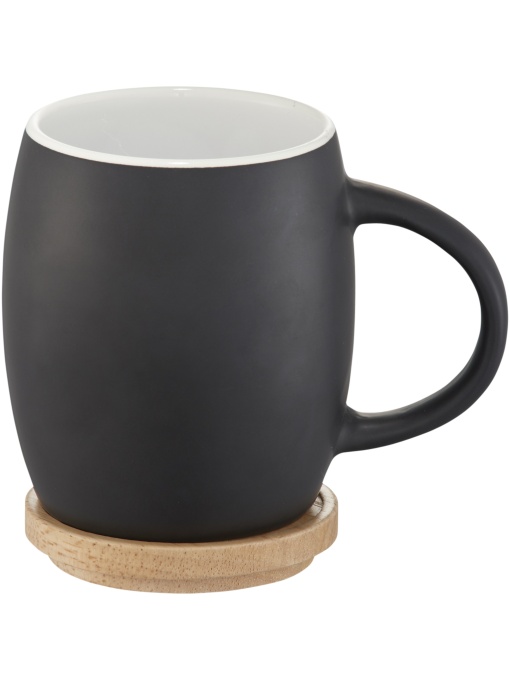 PF™ Hearth 400 ml ceramic mug with wooden coaster