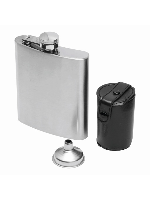 TOP™  7 piece stainless steel hip flask set GENTLEMAN