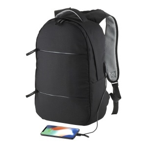600D polyester PC backpack. Main laptop pocket and 3 front pockets. Breathable material - Img 4