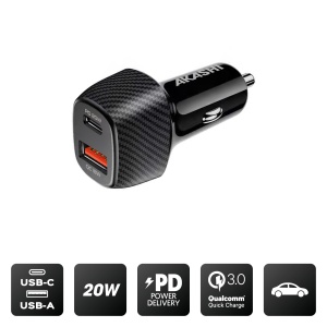 AK™ KEKU - Turbo - 20w usb-c + usb-a car charger qc3.0
