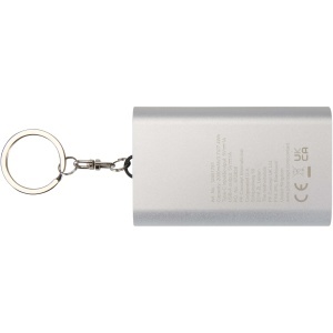Arcturus 2000 mAh recycled aluminium power bank with keychain - Img 2