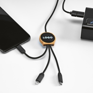 Asimov 5-in-1 Cable Bamboo and rPET. Backlit logo - Img 5