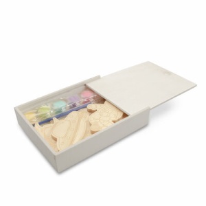 AX™ Set de blocuri din lemn pentru pictat, vopsele și 2 pensule | Priya