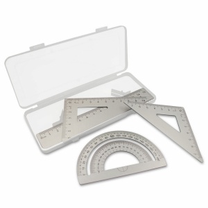 AX™ Set de școală, riglă, 2 triunghiuri și protractor | Kaulana