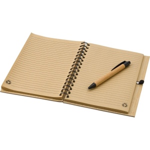 AX Bamboo notebook A5 with ball pen