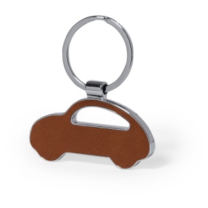 AX Keyring with front and back part made from recycled leather