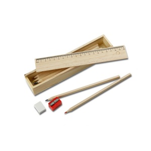 AX School set, pencil case, 12 pencils, ruler, eraser and pencil sharpener | Lena