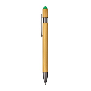 Bamboo and metal click pen. Burnished details and touch screen grommet - Img 6