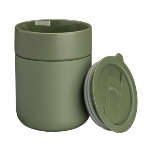 Cană ceramică acoperită cu silic de 300 ml. Capac detașabil din PP cu deschidere glisantă. - Img 11