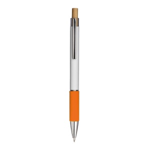 Click pen in aluminum. Colored grip with velvety effect, clip and metal details - Img 1