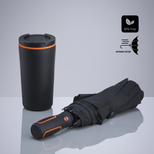 CO Travel Set: cană termică 370 ml și umbrelă automată
