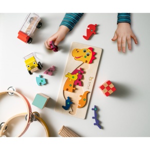DIPLODOCO. Puzzle în formă de dinozaur din placaj de pin - Img 6
