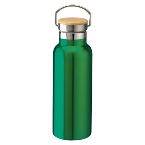 Double wall stainless steel insulating vacuum flask with bamboo lid (500 ml) - Img 5