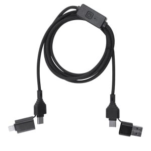 Gabbo - Hacking Protection Cable Recycled Aluminium/ Polyester RPET Suitable for data transfer. Type C and Lightning Connection PD 60W