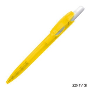 Gathered™ Plastic Stilus Pen, colored transparent body, white parts