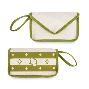 GC Laville paris cotton/polyester the linearity bag pouch. sage green