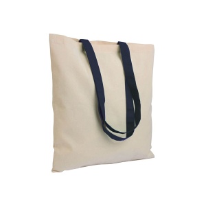 Geantă de cumpărături din bumbac natural 135 g/m2 cu mânere lungi colorate - Img 13