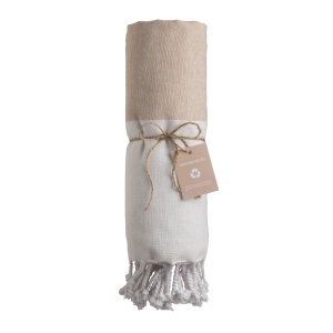 GRS-certified 180 g/m2 recycled cotton beach towel/Fouta - Img 5