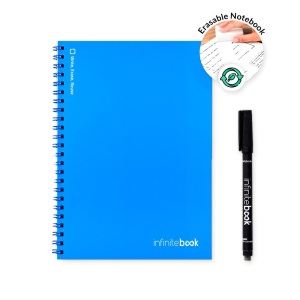 hi!™ INFINITEBOOK PLAIN A5 "Infinitebook" cu copertă flexibilă și 15 pagini simple de tip tablă albă
