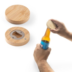 HI AMCHUR. Coaster din bambus cu decapsulator