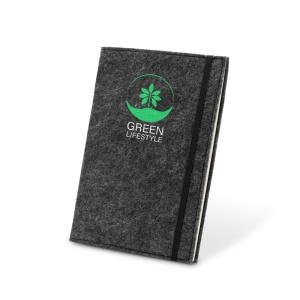 HI BALDWIN. A5 notepad with recycled felt cover (100% rPET) and lined pages in 100% recycled paper - Img 1