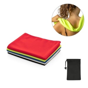HI BERNAL. Recycled polyester (100% rPET) fitness cooling towel with non-woven pouch