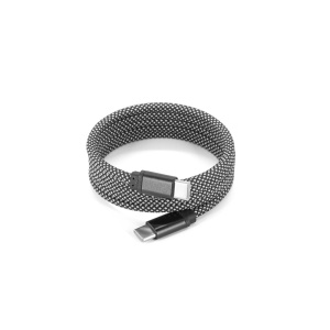 HI NADELLA. USB-C to USB-C cable with a braided polyester cord (60 W) and a magnetic system for easy winding