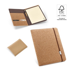 HI SERPA. A4 cork folder with a block of plain pages