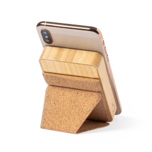 MAK Dobson - Power Bank Bamboo/ Cork Wireless 15W. Magnetic. 5000 mAh. USB Output. Type C Output and Input