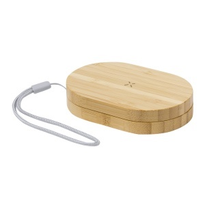 MAK Eliot - Charger Bamboo Wireless 15W. Magnetic. Charging Cable Set Included. Suitable for data transfer. Micro USB, Type C and Lightning Connection 5V DC 3A