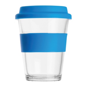 MC Pahar din sticlă cu manșon și capac, 300 ml