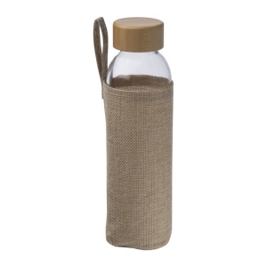 MC Sticlă de băut cu husă din iută, 500ml