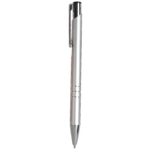 Metal snap pen with 3-ring decoration and chromed details - Img 5