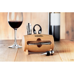 MO BOTA - 4 pcs wine set in wooden stand