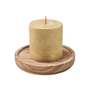 MO PENTAS Candle on round wooden base - Img 3