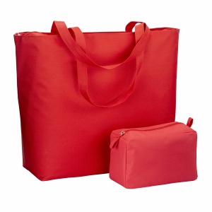 ON™ 300D polyester beach bag with long handles and zip closure