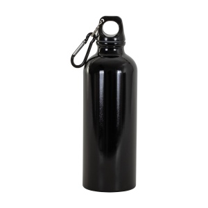 ON™ Aluminium water bottle (500 ml) with plastic lid and snap hook (22 cm tall)