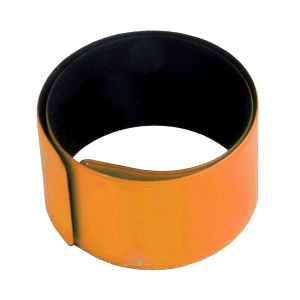 ON™ Reflective polyester and PVC slap safety bracelet with steel inner, 30 x 3 cm