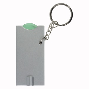 ON™ Plastic key ring with shopping trolley token and light