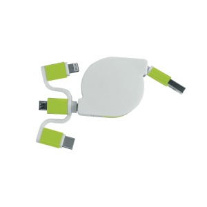 ON™ Retractable charging cable USB, Type-C, lightning and micro USB