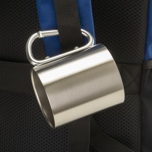 ON™ Steel mug with aluminum carabiner handle, 200 ml