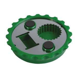 ON™ ABS and metal, bottle top-shaped, screw-top and bottle opener with magnets