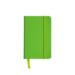 ON™ PU notebook with coloured elastic, ruled sheets (80 pages), satin bookmark